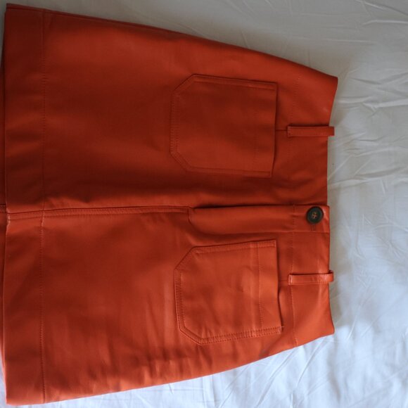 Orange Faux Leather Maeve Mini Skirt X-Small - Picture 5 of 10